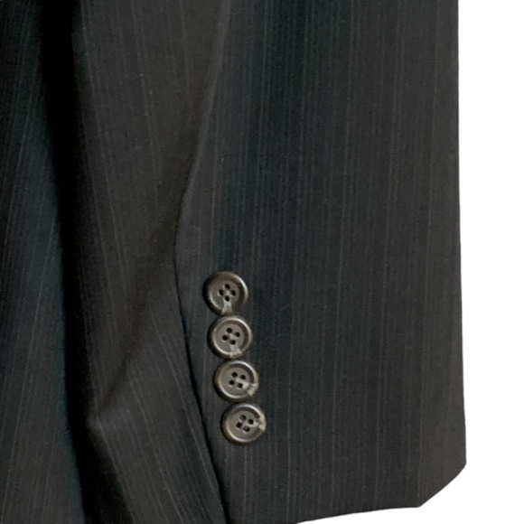 Lauren Ralph Lauren Sport Coat Mens 42 R Wool 2 Button Blazer Pinstriped Black - Picture 7 of 16
